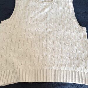 J. Crew Cable Knit Sweater Vest - Heather Cloud - Size Large (NWT)